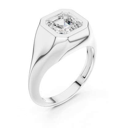 Asscher Solitaire Lab Grown Diamond Engagement Ring