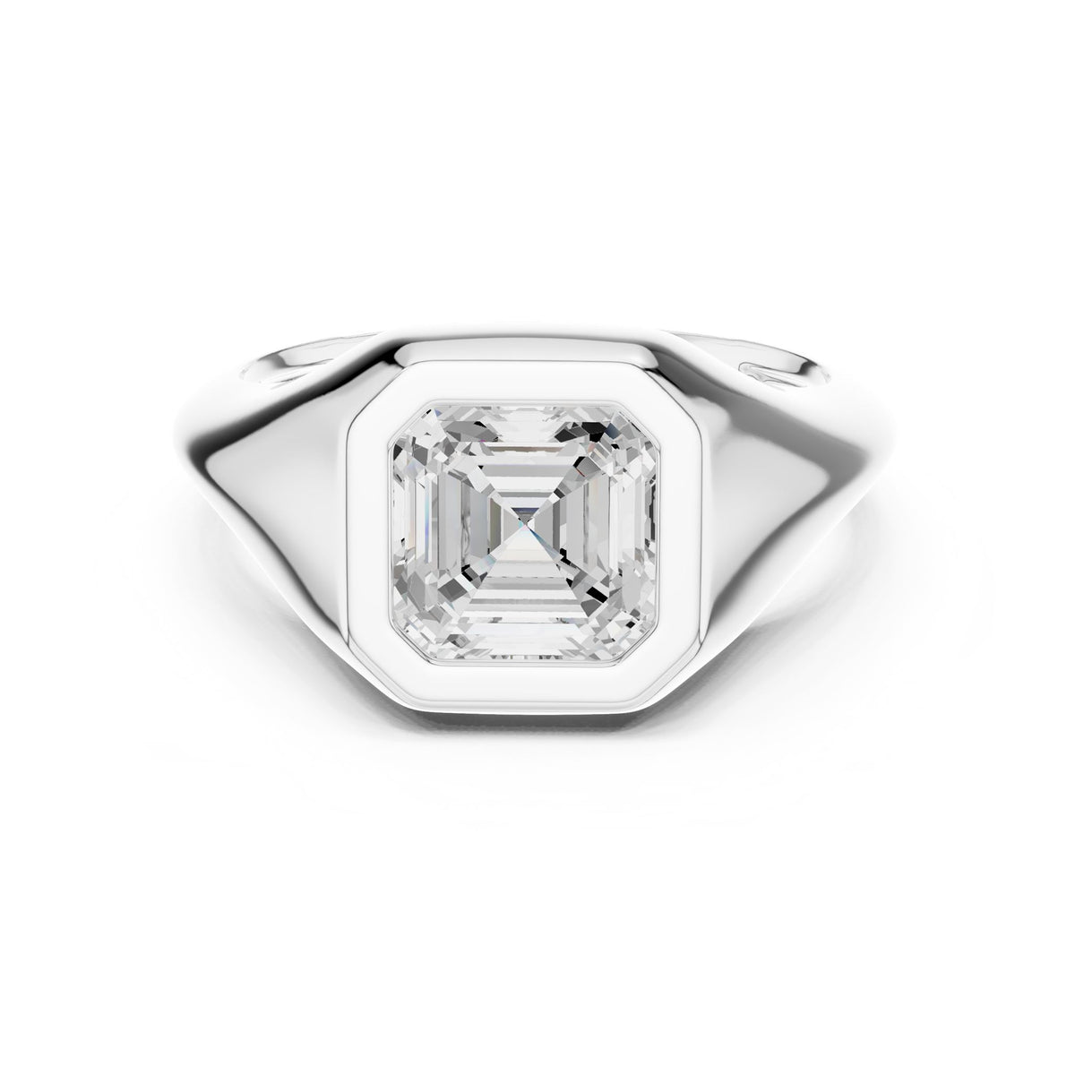 Asscher Solitaire Lab Grown Diamond Engagement Ring