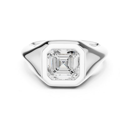 Asscher Solitaire Lab Grown Diamond Engagement Ring
