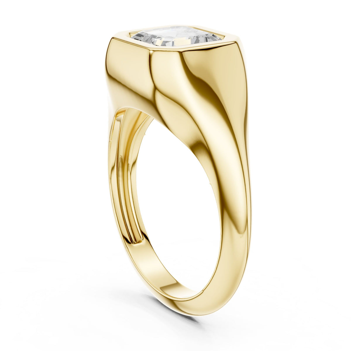 Asscher Solitaire Lab Grown Diamond Engagement Ring