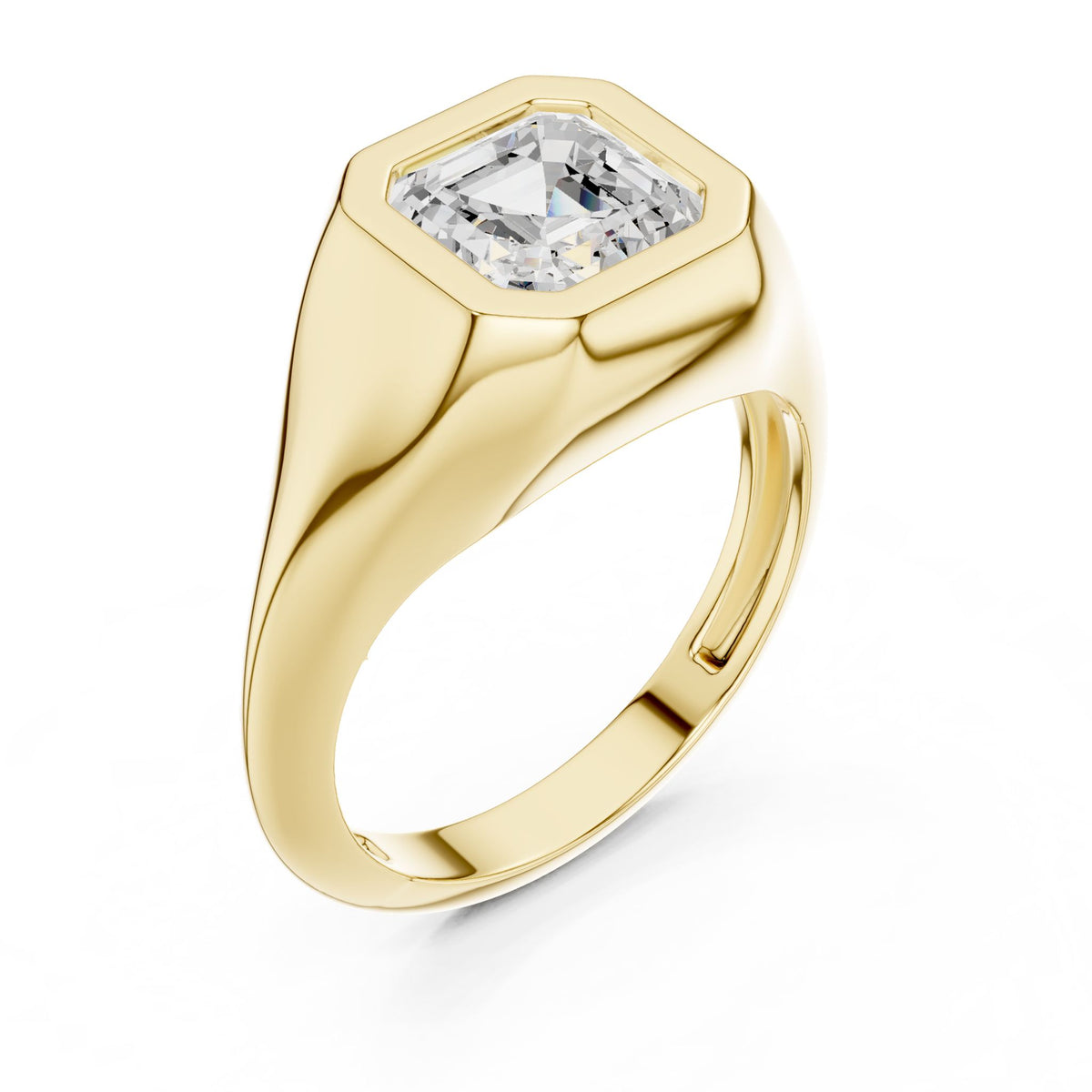 Asscher Solitaire Lab Grown Diamond Engagement Ring
