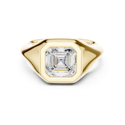 Asscher Solitaire Lab Grown Diamond Engagement Ring