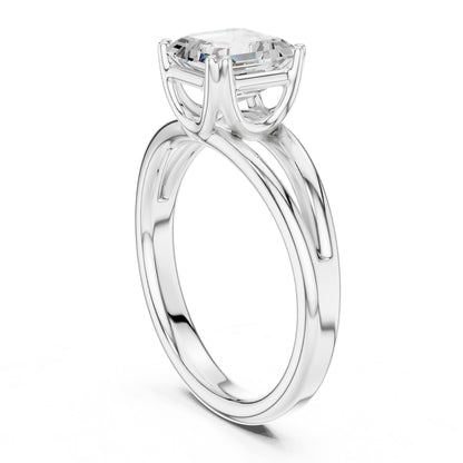 Asscher Solitaire Lab Grown Diamond Engagement Ring