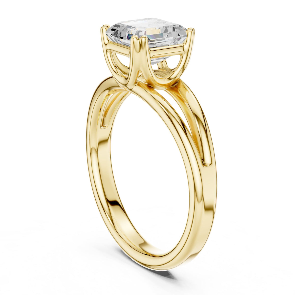Asscher Solitaire Lab Grown Diamond Engagement Ring
