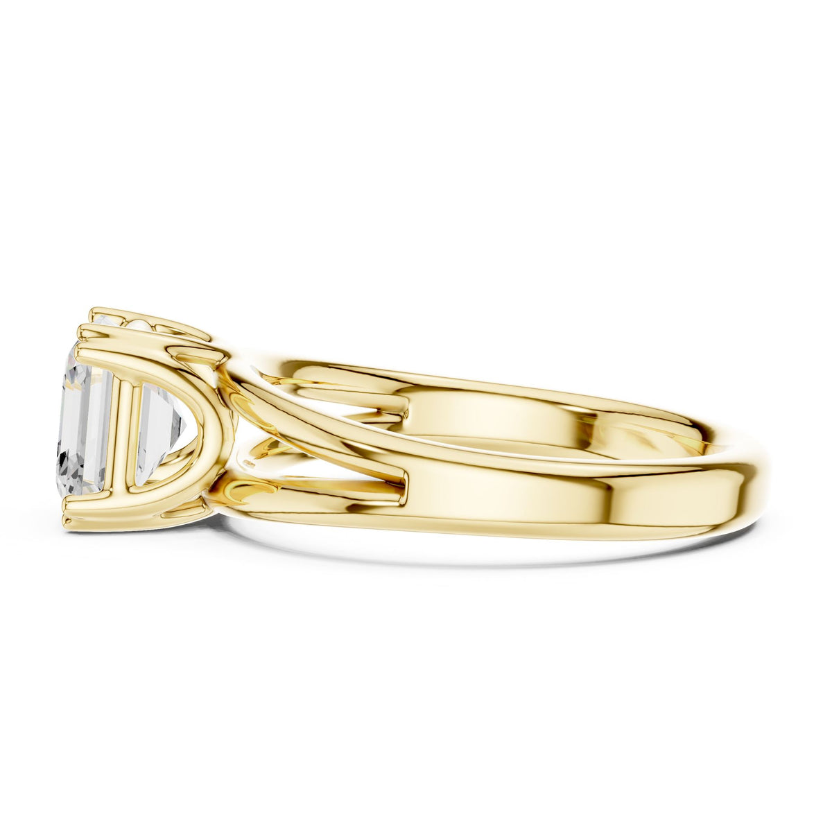 Asscher Solitaire Lab Grown Diamond Engagement Ring