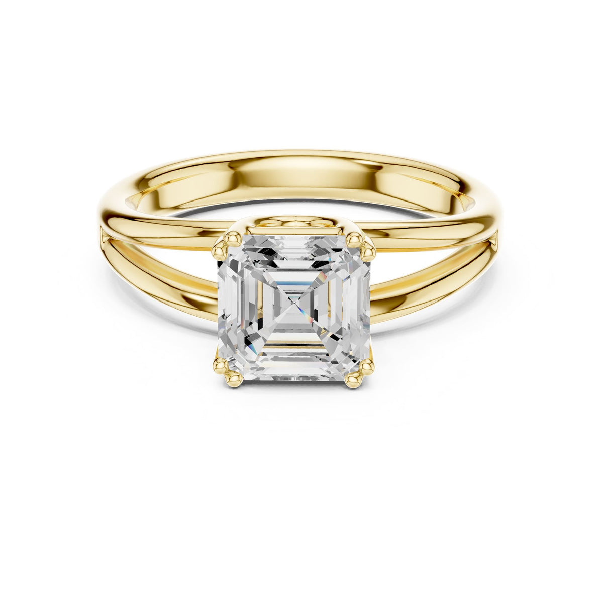 Asscher Solitaire Lab Grown Diamond Engagement Ring