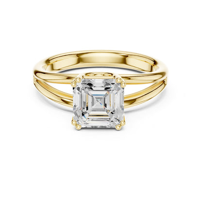 Asscher Solitaire Lab Grown Diamond Engagement Ring