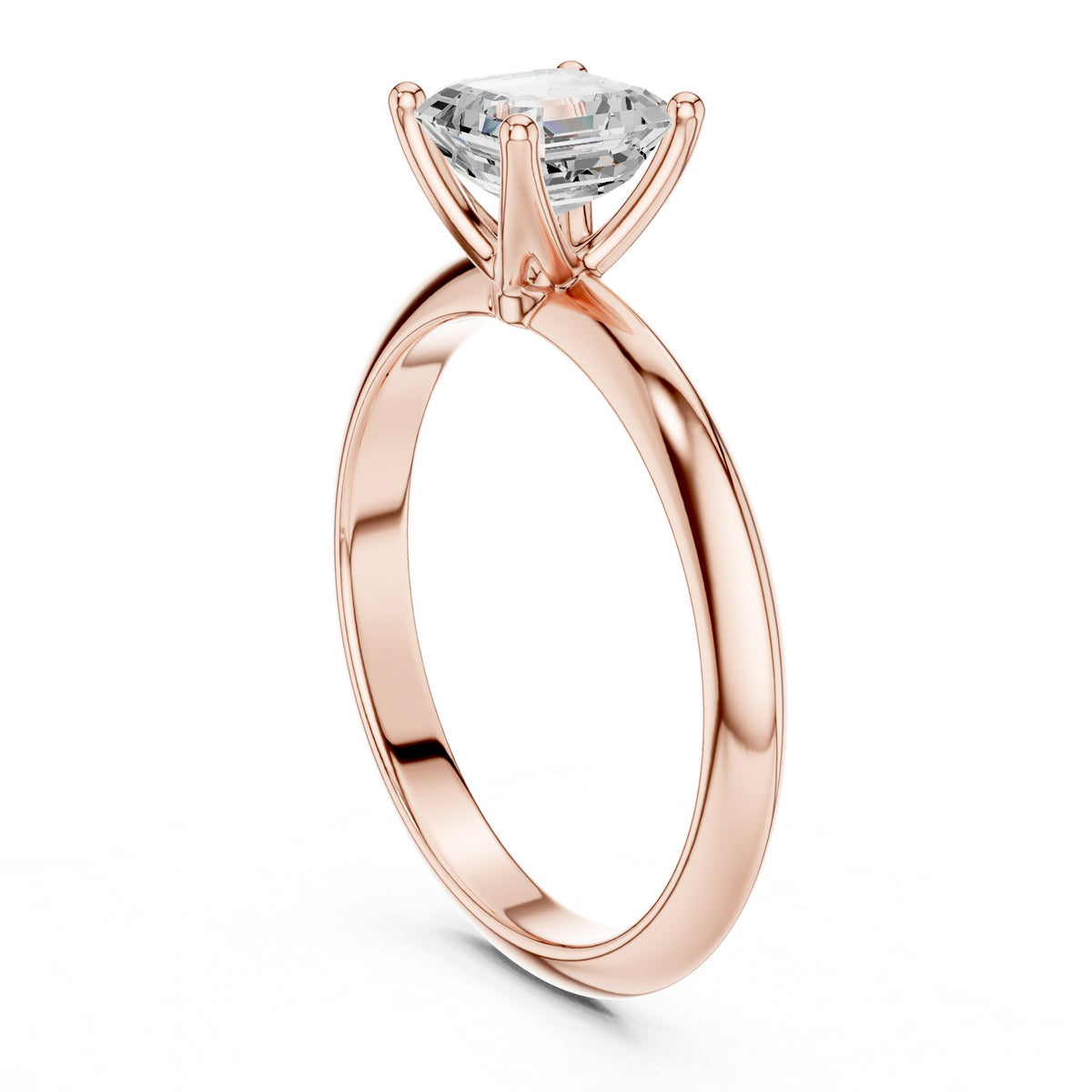 Asscher Solitaire Lab Grown Diamond Engagement Ring