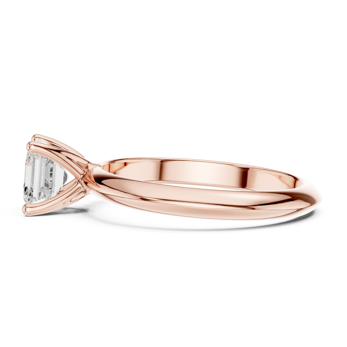 Asscher Solitaire Lab Grown Diamond Engagement Ring
