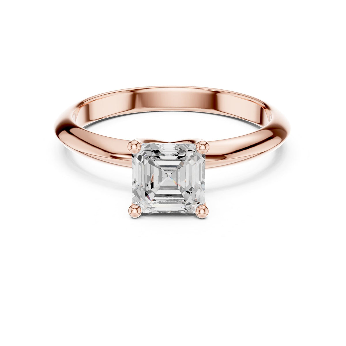 Asscher Solitaire Lab Grown Diamond Engagement Ring