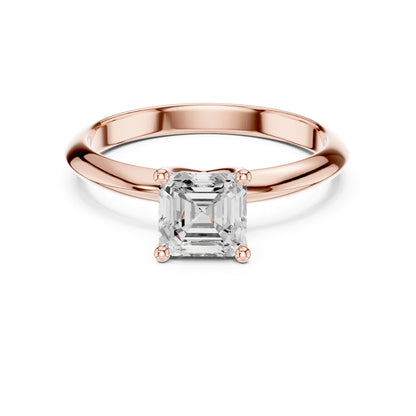 Asscher Solitaire Lab Grown Diamond Engagement Ring