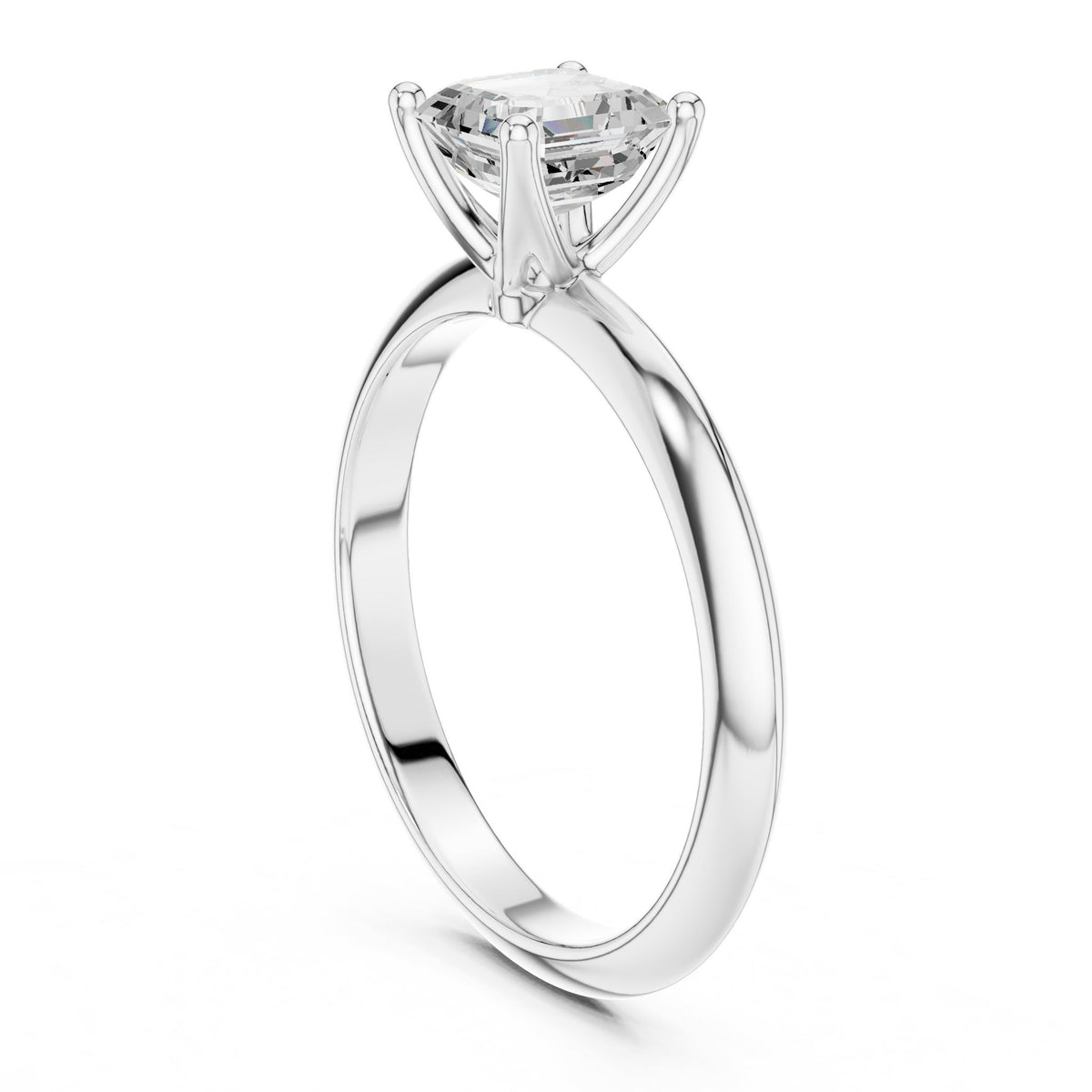 Asscher Solitaire Lab Grown Diamond Engagement Ring