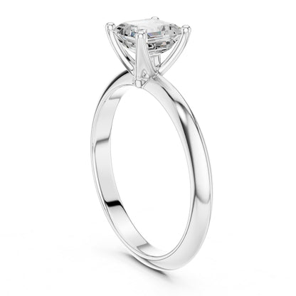 Asscher Solitaire Lab Grown Diamond Engagement Ring