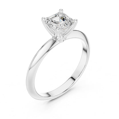 Asscher Solitaire Lab Grown Diamond Engagement Ring