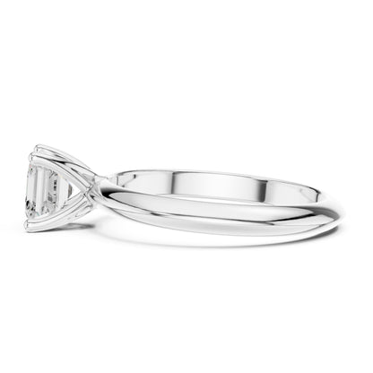 Asscher Solitaire Lab Grown Diamond Engagement Ring