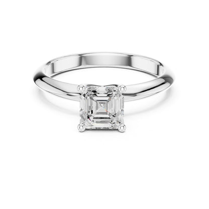 Asscher Solitaire Lab Grown Diamond Engagement Ring