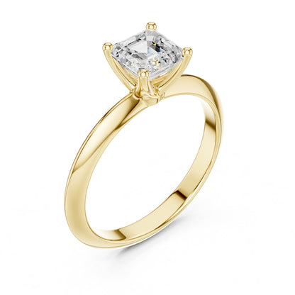 Asscher Solitaire Lab Grown Diamond Engagement Ring