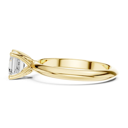 Asscher Solitaire Lab Grown Diamond Engagement Ring