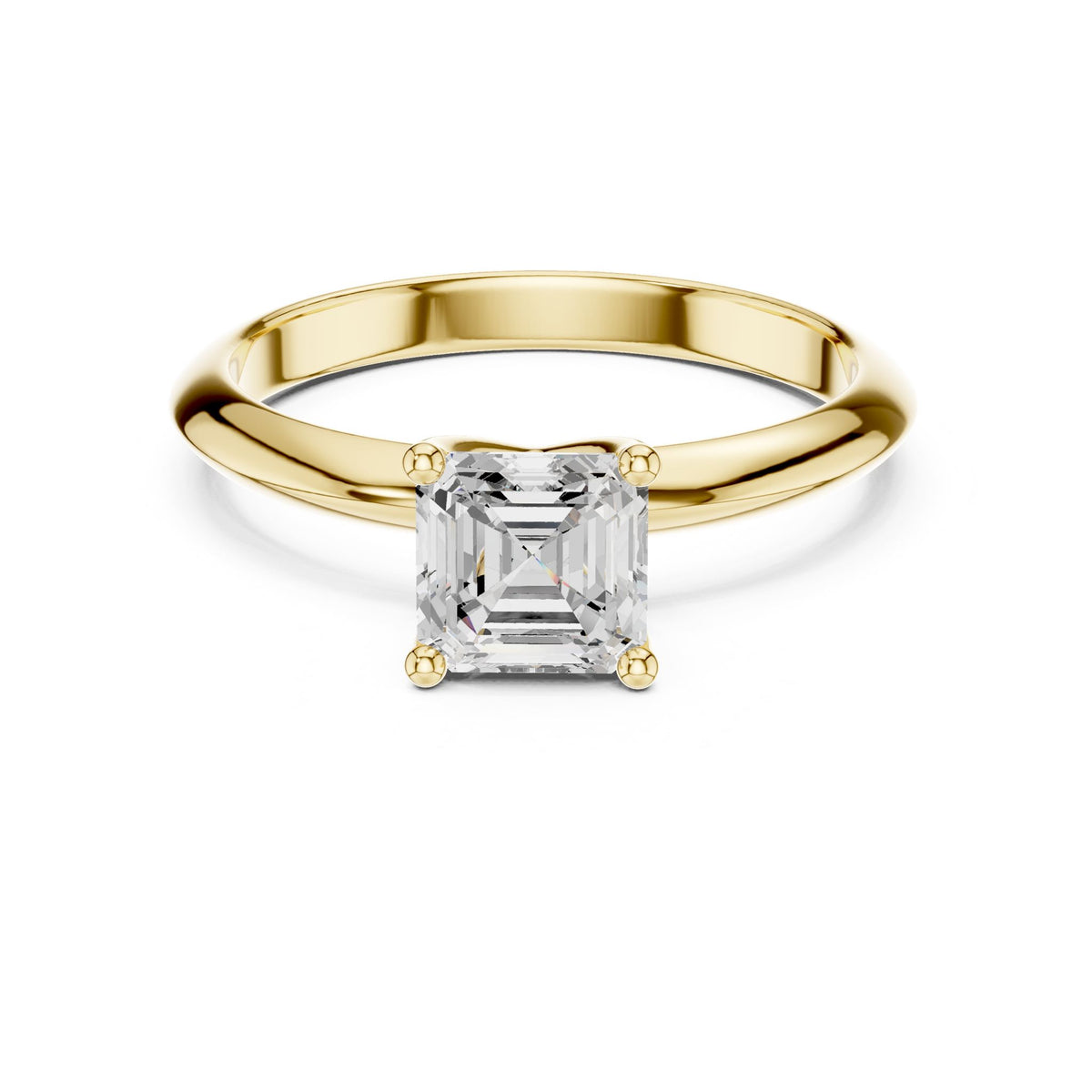 Asscher Solitaire Lab Grown Diamond Engagement Ring