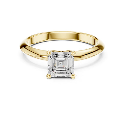 Asscher Solitaire Lab Grown Diamond Engagement Ring