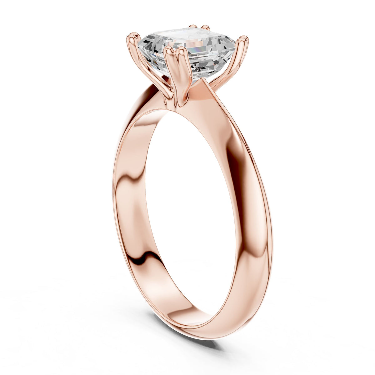 Asscher Solitaire Lab Grown Diamond Engagement Ring