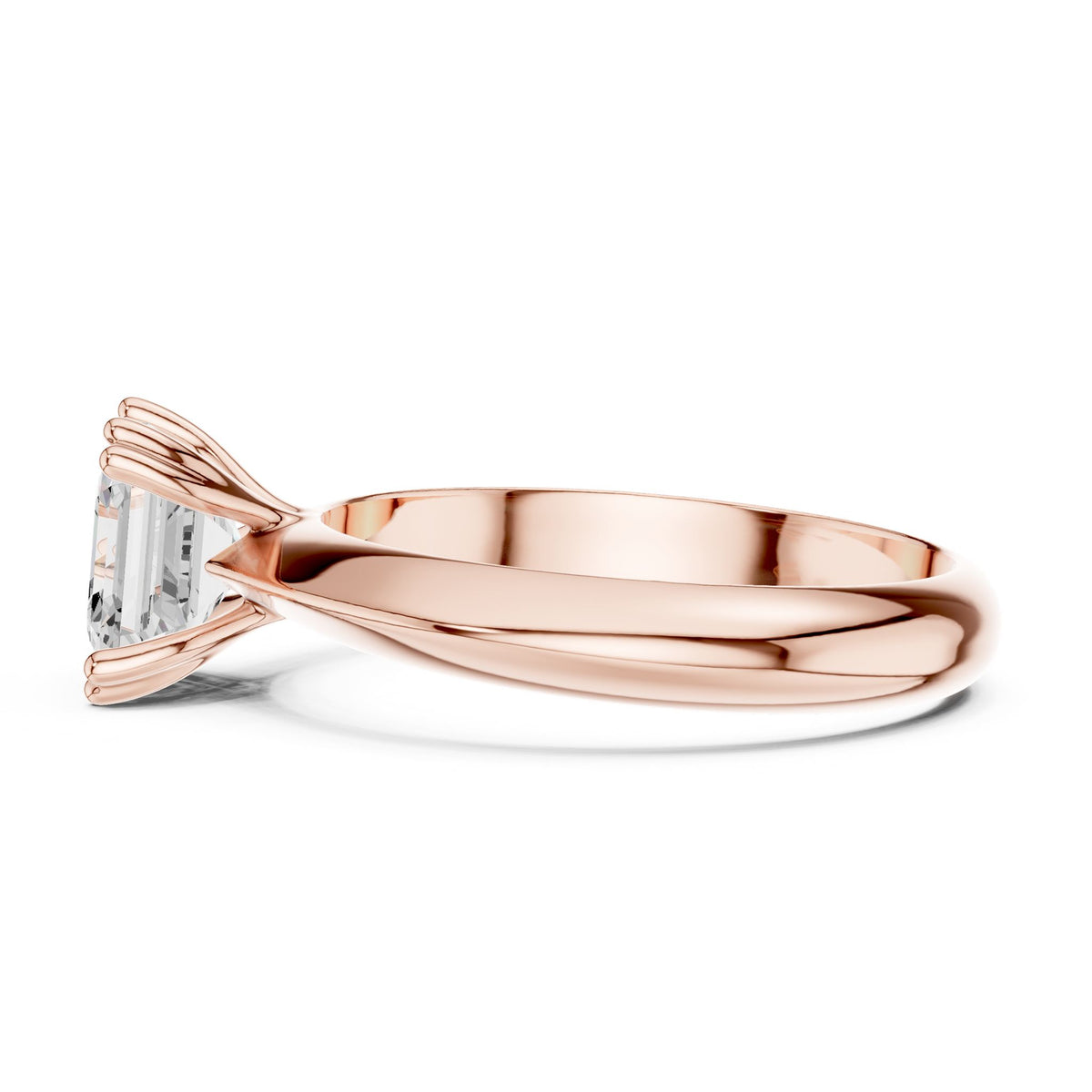 Asscher Solitaire Lab Grown Diamond Engagement Ring