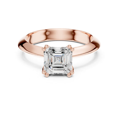 Asscher Solitaire Lab Grown Diamond Engagement Ring
