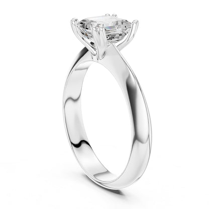 Asscher Solitaire Lab Grown Diamond Engagement Ring