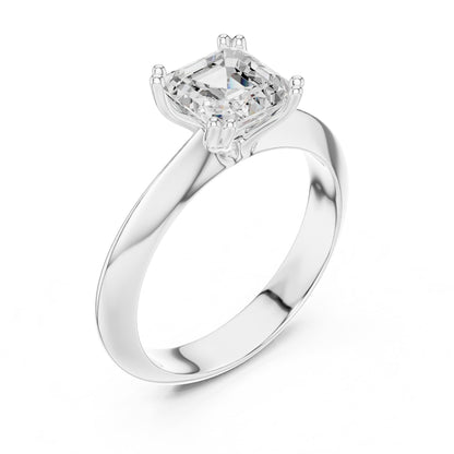 Asscher Solitaire Lab Grown Diamond Engagement Ring