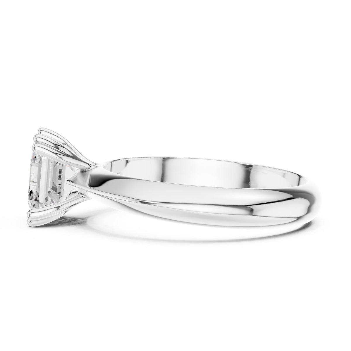 Asscher Solitaire Lab Grown Diamond Engagement Ring