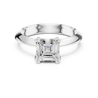 Asscher Solitaire Lab Grown Diamond Engagement Ring