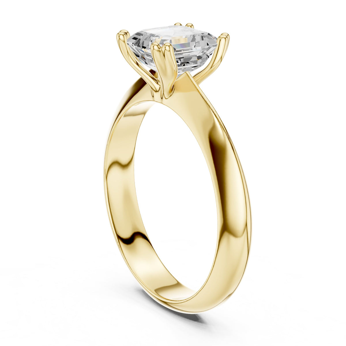 Asscher Solitaire Lab Grown Diamond Engagement Ring