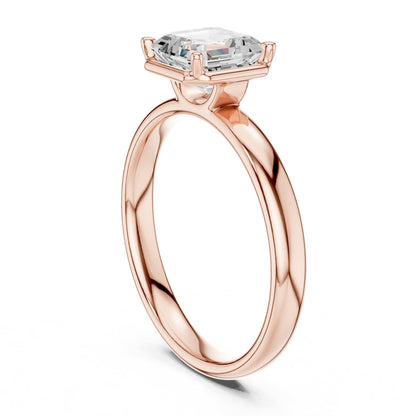 Asscher Solitaire Lab Grown Diamond Engagement Ring
