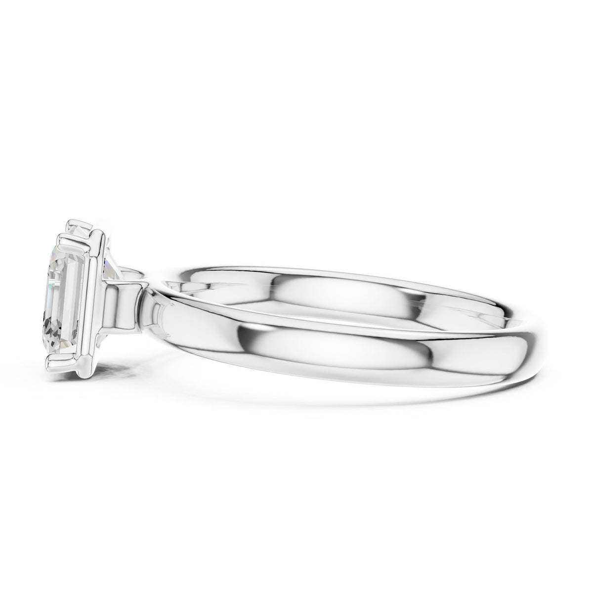 Asscher Solitaire Lab Grown Diamond Engagement Ring