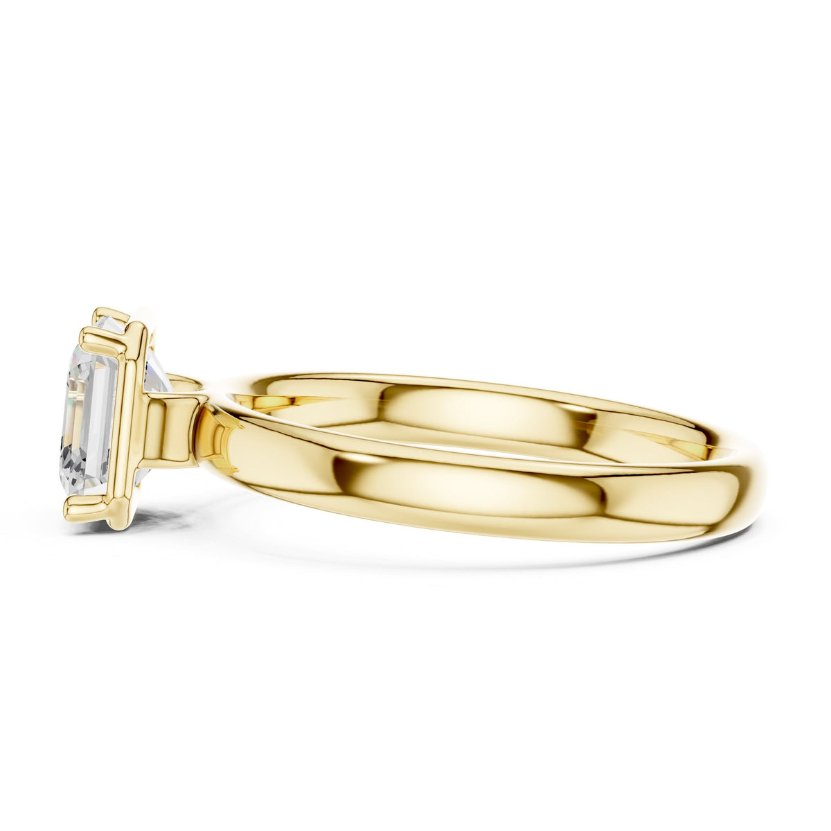 Asscher Solitaire Lab Grown Diamond Engagement Ring