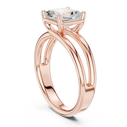 Asscher Solitaire Lab Grown Diamond Engagement Ring