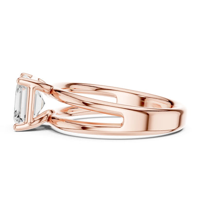 Asscher Solitaire Lab Grown Diamond Engagement Ring