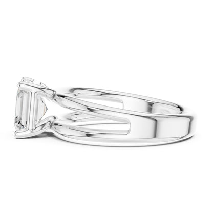 Asscher Solitaire Lab Grown Diamond Engagement Ring