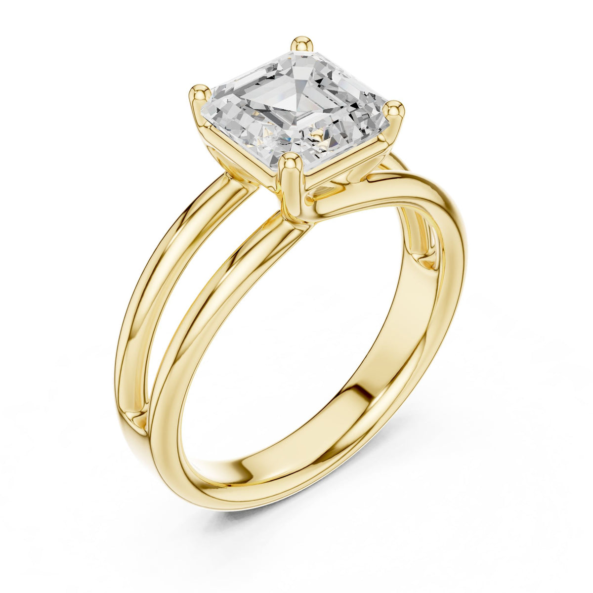 Asscher Solitaire Lab Grown Diamond Engagement Ring