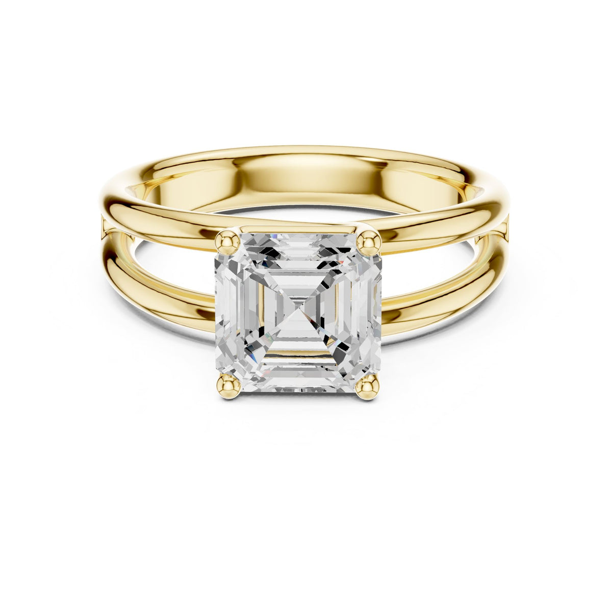 Asscher Solitaire Lab Grown Diamond Engagement Ring