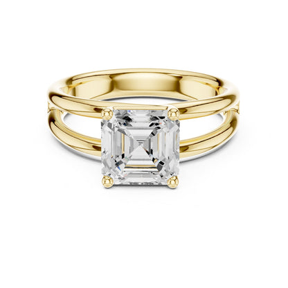 Asscher Solitaire Lab Grown Diamond Engagement Ring