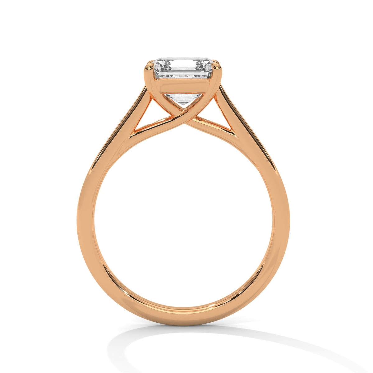 Asscher Solitaire Lab Grown Diamond Engagement Ring
