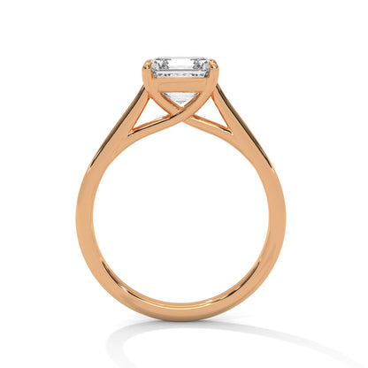 Asscher Solitaire Lab Grown Diamond Engagement Ring