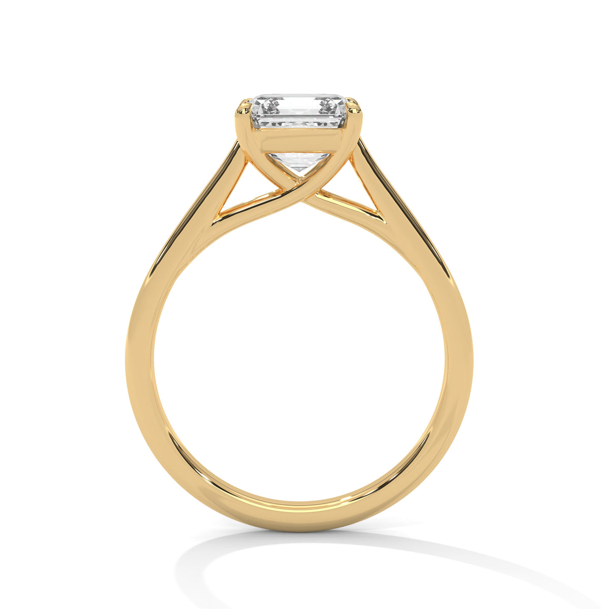 Asscher Solitaire Lab Grown Diamond Engagement Ring
