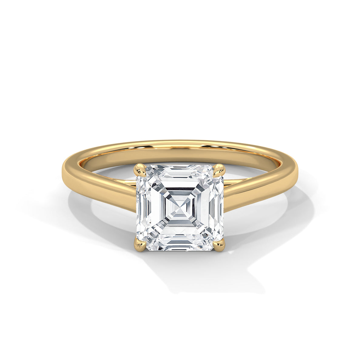 Asscher Solitaire Lab Grown Diamond Engagement Ring
