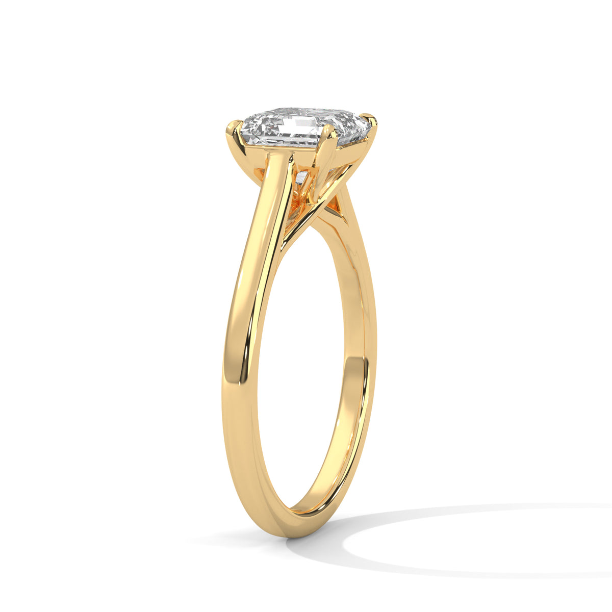 Asscher Solitaire Lab Grown Diamond Engagement Ring