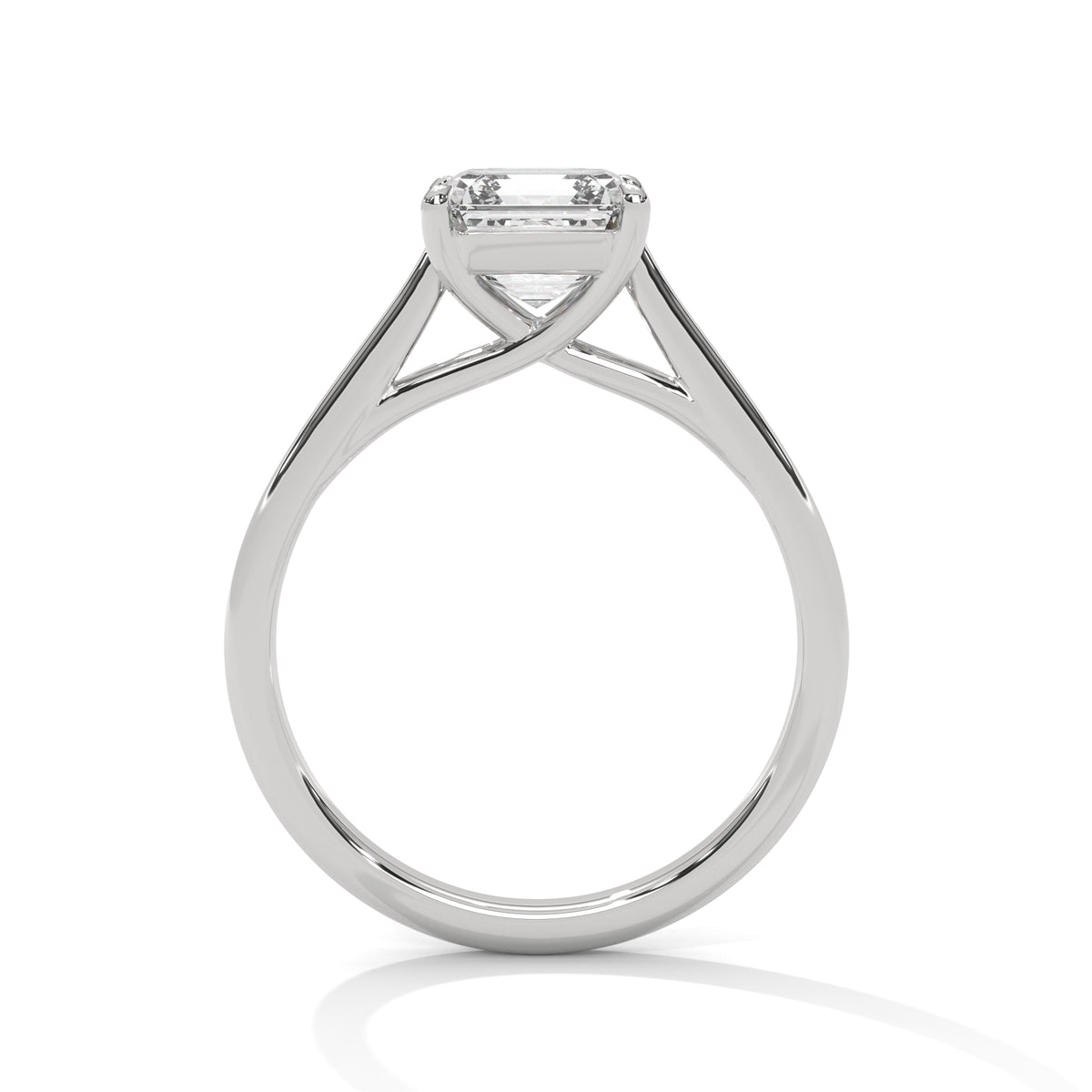 Asscher Solitaire Lab Grown Diamond Engagement Ring