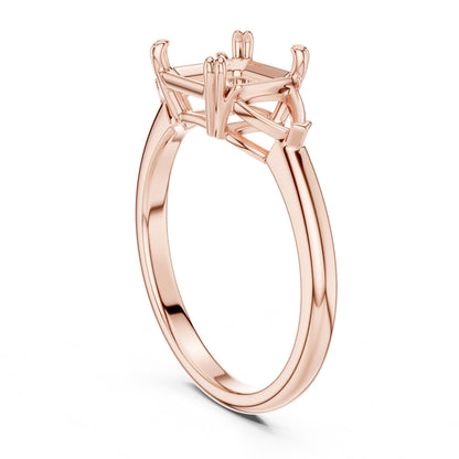 Asscher Three Stone Lab Grown Diamond Engagement Ring