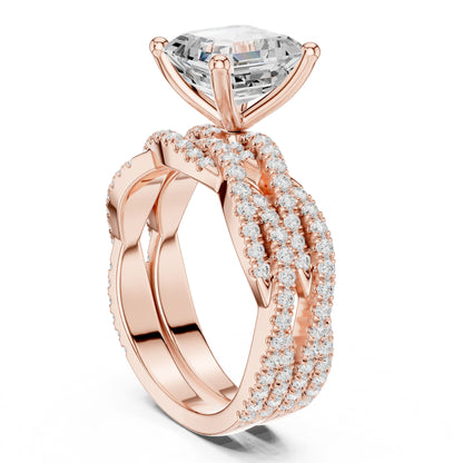 Asscher Twist Lab Grown Diamond Engagement Ring