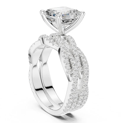 Asscher Twist Lab Grown Diamond Engagement Ring